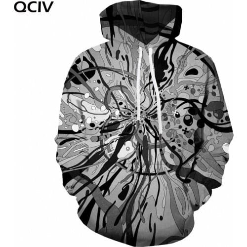 QCIV 3d Hoodies Geometry Hoodie Men Abstract Hooded Casual Pattern Hoodie Print Art 3d Printed Mens Clothing Streetwear Autumn