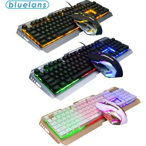 USB Wired Gaming Keyboard And Mouse Set Notebook Desktop Manipulator sense Rainbow Light Backlit Game Player Keyboard And Mouse