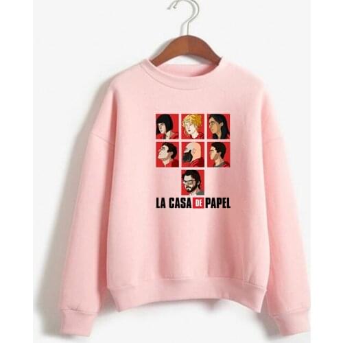 The House of Paper sweatshirts Money Heist Women La Casa De Papel Print Fashion Harajuku Autumn Winter Women Loose Cool Style