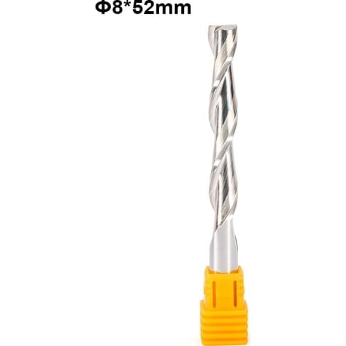 1pc 8mm SHK CEL 32mm 42mm 52mm Wood cutter CNC Router Bits 2 Flutes Spiral End Mills Double Flute Milling PVC MDF Plywood