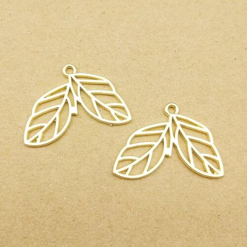 10pcs 21x28mm leaf charm for jewelry making and crafting earring pendant bracelet necklace charms