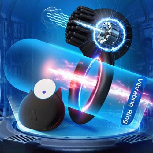 10 Speed Silicone Vibrating Cock Ring Delay Ejaculation Sex Toy for Men Dual Lock Penis Ring Vibrator Dick Stimulator Cockring