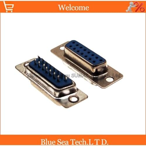 20pcs NEW female connector DB15 Female socket/jack connector 15pin dual row serial ports D-SUB