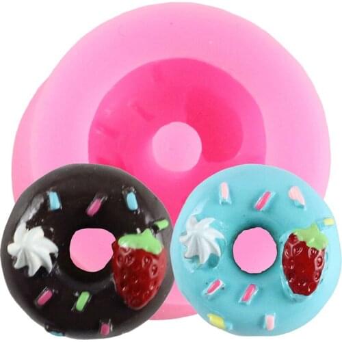 3D Donuts Silicone Mold Sugarcraft Fondant Cake Decorating Tools Cupcake Topper Chocolate Gumpaste Moulds Candy Clay Resin Mould