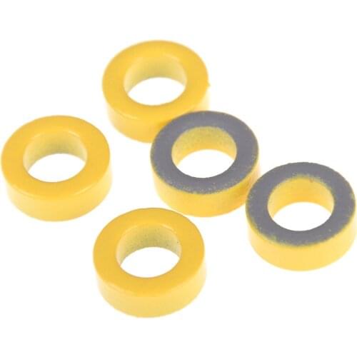 5pcs/lot Carbonyl Iron Core T50-6 Iron Powder Toroidal Core RF Toroid HF HAM QRP Inside Diameter 0.7cm Outer Diameter 1.2cm