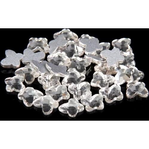 50pcs Glass Gems DIY Rhinestones For Nails Design Many Shapes Crystal Clear Strass Nail Art Supplies Glitter Stones Decorations