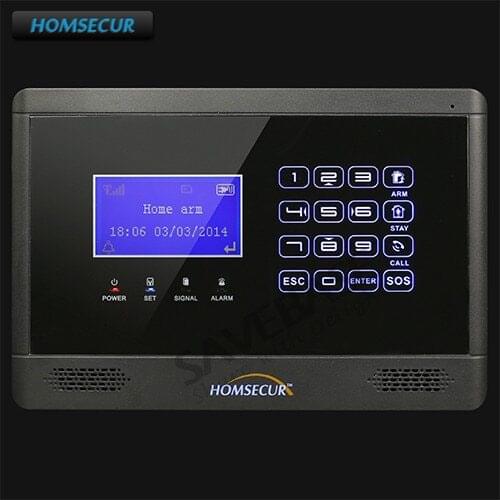 HOMSECUR LCD Wireless GSM Autodial Home Office Security Alarm Main Panel for Our 433Mhz GSM Alarm System YA08