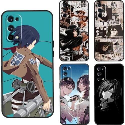 Mikasa Ackerman Attack On Titan Case For Realme C3 C11 C15 GT Neo Q3 6 7 8 Pro Cover For OnePlus 8 Pro 8T Nord 9 Pro Shell