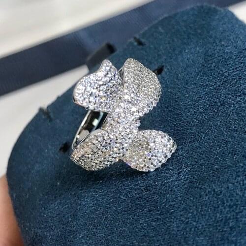Hot Brand Trend Pure 925 Sterling Silver Women Lovely Bow Ring Knot Sweet Engagement Banqueting Wedding Ring Jewelry Girl Gift