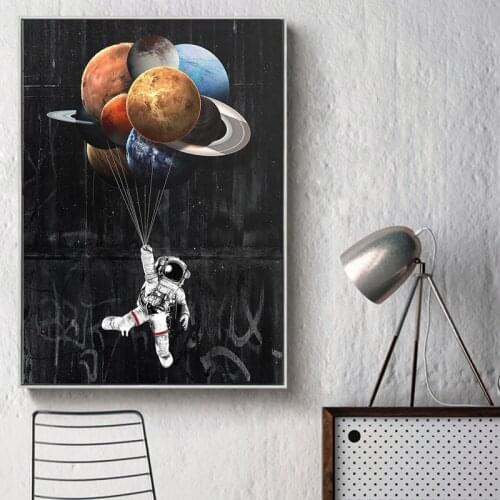 Astronaut Space Dreaming Stars Limit Poster and Prints Canvas Painting Graffiti Street Art Rocket Wall Art Picture Decor Cuadros
