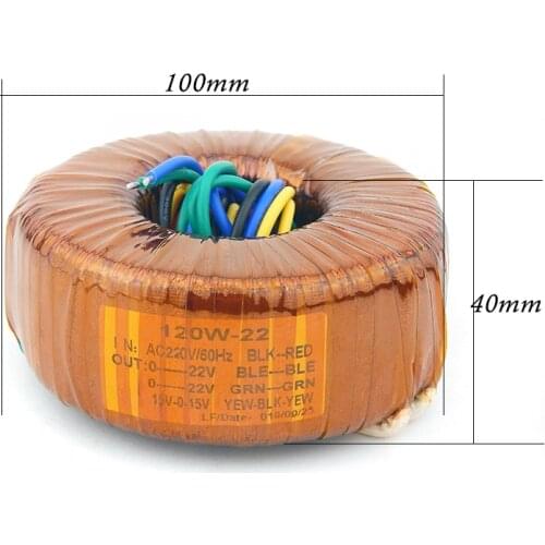 120W pure copper wire Circular transformer Ring transformer power amplifier dedicated transformer Output 22V 15V
