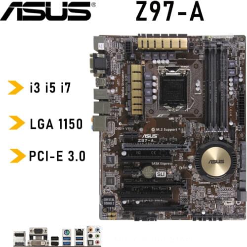 MSI Z97 PC Mate Original Motherboard LGA 1150 DDR3 USB3.0 DVI VGA HDMI-Compatible 32G Mainboard Desktop Core i7/i5/i3 Used