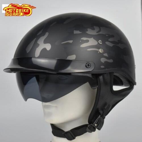 AMU Motorcycle Half Helmet Men Women Summer Portable Glass Fiber ABS Helmets Motorbike Retro Scooter Riding unisex Helmet