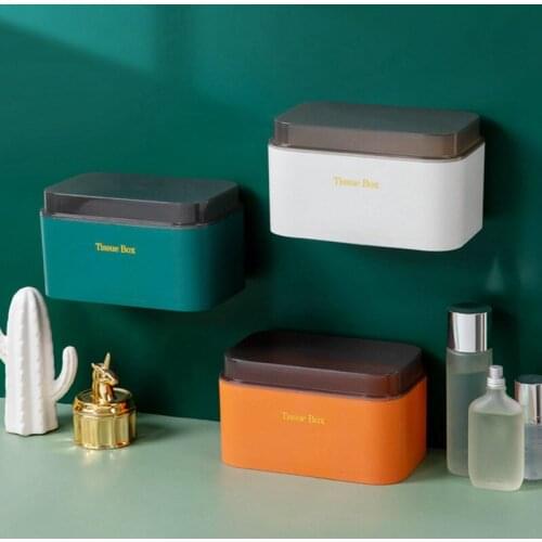 Tissue Box Wall-mounted Paper Roll Holder Kitchen Paper Dispenser Suitable for Hotel Toilet Paper Dispenser Bathroom Accessories