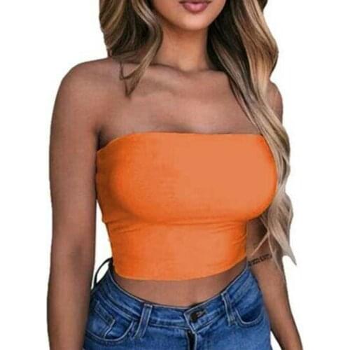 New Women Sexy Casual Crop Top Summer Solid Sleeveless Tube Tank Top Cami Retro Off-shoulder T Shirt blusas Bustier