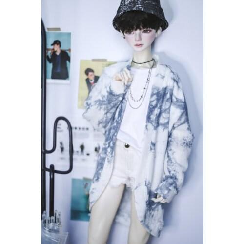 BJD doll clothing worn arc bottom swing bat cardigan natural ink wind cardigan coat 1/4&1/3& Uncle doll clothing accessories