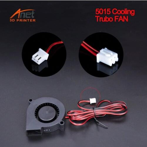 3Pcs/Set P12V 5015 Cooling Blower Turbo Fan Brushless 3D Printer Part 2Pin For A8 A6 Extruder Hotend 50x50x15mm Plastic Fans
