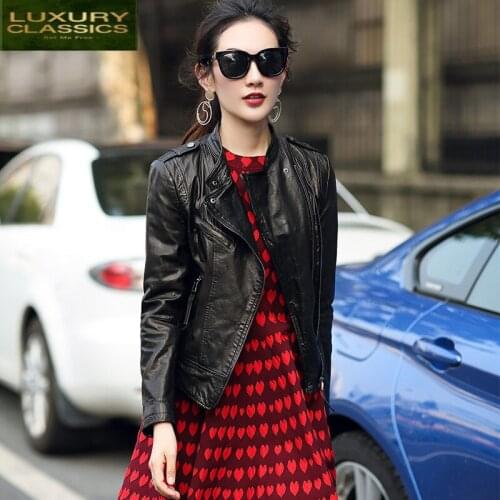 Autumn 100% Natural Spring Sheepskin Coat Female Elegant Plus Size Genuine Leather Jacket Women Real Leather Coats 9311