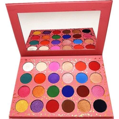 24 Colors Matte Shimmer Glitter Eyeshadow Palette High Pigment Long Lasting Custom Private Label Cosmetics Eyeshadow Powder Kit
