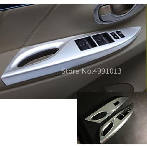 Car ABS matte door front window glass panel armrest lift switch button trim 2pcs For Toyota Vios/Yaris sedan 2017 2018 2019