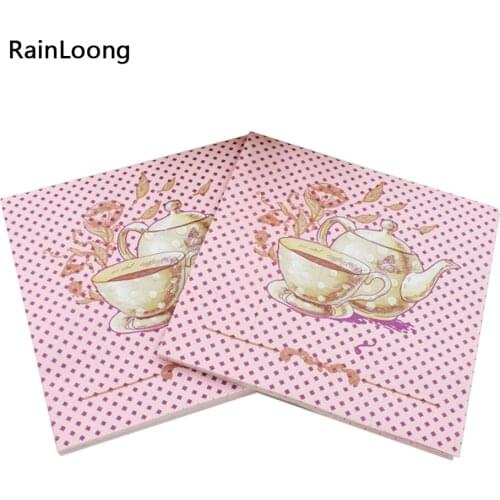 [RainLoong] Paper Napkins Cup Festive & Party Supplies Tissue Napkins Decoration Guardanapo 33cm*33cm 1 pack (20pcs/pack)