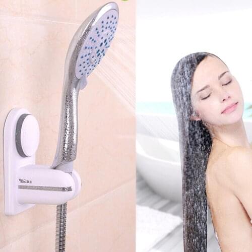 Suction Cup Adjustable Handheld Shower Head Holder Bracket, Wall Mounted Waterproof Bathroom Showerhead Adapter Bath Accessories