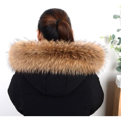 Natural raccoon fur scarf winter hood fur decor shawl raccoon fur scarf winter coat fur collar