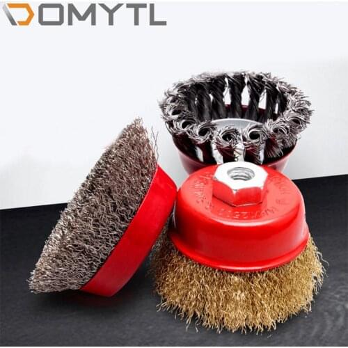 Bowl-Shaped Steel Wire Polishing WheelsMetal Grinding Wheel Derusting Abrasive Tools For Model 100 Angle Grinder Accessories