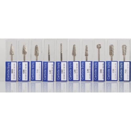 Dental Marathon Polisher Burs Tungsten Carbide Steel Drills Finishers HP2.35mm 10 Different Types