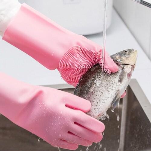 Magic dishwashing glove scrubber rubber kitchen cleaning tool multifunctional household cleaning artifact non-stick oil