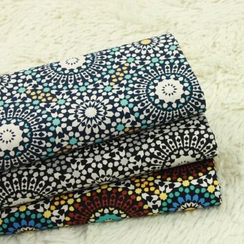 High quality thin cotton fabrics Retro printing sewing fabric Handmade DIY bag dress clothes fabric