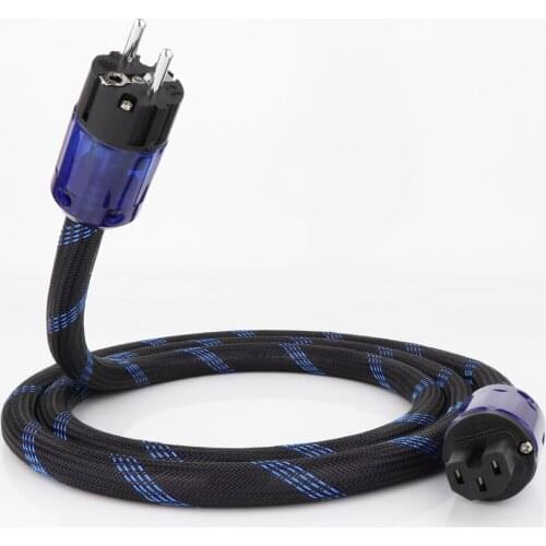 High Performance Hifi D516 Power Cord Cable AC EU Power Cord Power Rhodium Plated Power Plug Audiophile hifi Power SupplyCord