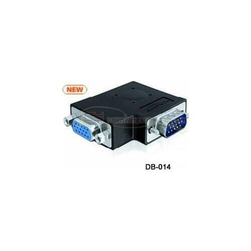 Xiwai Vertical Flat Left Angled 90 Degree VGA SVGA Male to Female Extension Adapter BK