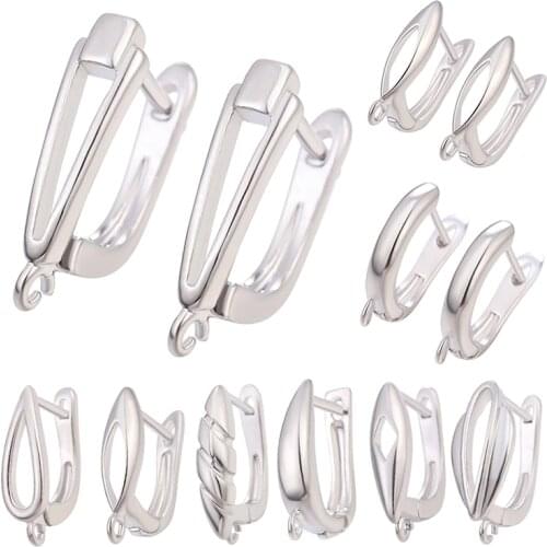 Juya DIY Basic Schwenzy Material SiLVER Color Fasteners Earwire Earring Hooks Accessories For Fashion Earrings Making Supplies