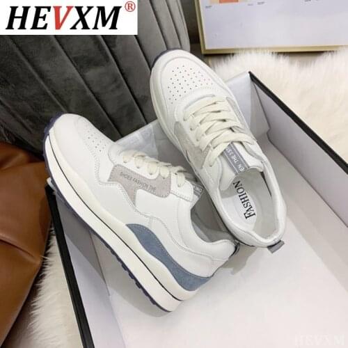 Women Shoes Fashion Casual Shoes For Women Lace-Up Women Sneakers Flats Platform 2021 Spring Breathable Leather Off White Shoes