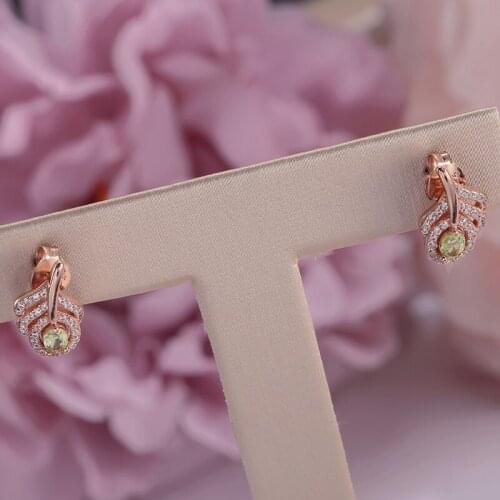 Fine Jewelry Stud Earrings For Women 925 Silver Peridot Natural Green Leaf Gemstone Classic Ear Studs Accessories CCEI021