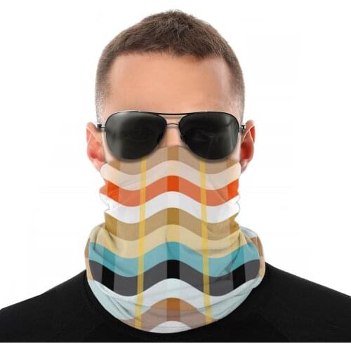 Zigzag Multicolor Blue Scarf Neck Face Mask Men Women Halloween Tube Mask Tubular Bandanas Polyester Headband Cycling Hiking