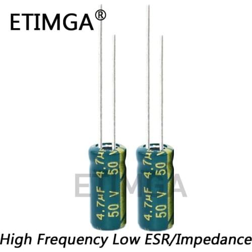 20PCS/LOT High Frequency Low Impedance 50v 4.7UF Aluminum Electrolytic Capacitor Size 5*11 4.7UF 20