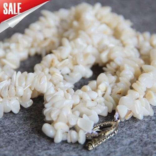 2021 New Necklace 6-8mm Natural Irregular Accessories Ocean Sea Shell Sea Shell Necklace Women Girl 15inch Jewelry Making Design