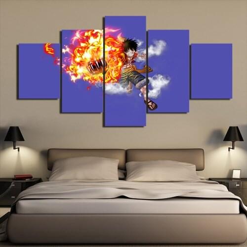 5 pcs print posters Janpanese anime posters wall art pieces painting canvas painting for living room CU-198C