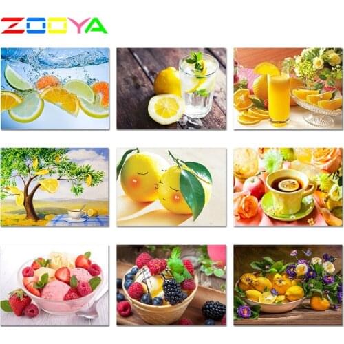 Full Square 3D Diamond Painting Fruit Diamond Mosaic Picture Full Diamond Embroidery Fruits 5D Diy Crystal Paintings Decor 8Jh31