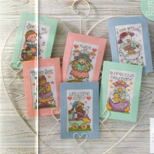 CD421 Cross Stitch Kit Package Greeting Cards Needlework Counted Cross-Stitching Kits Christmas Mothers Fathers Day Birthday