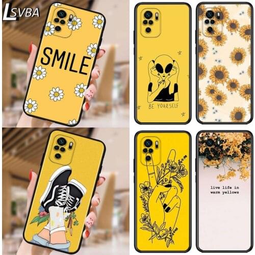 Keep smile yellow for Xiaomi Redmi Note 10 10S 9 9T 9S 9Pro Max 8T 8Pro 8 7 6 5 Pro 5A 4X 4 Soft Black Phone Case