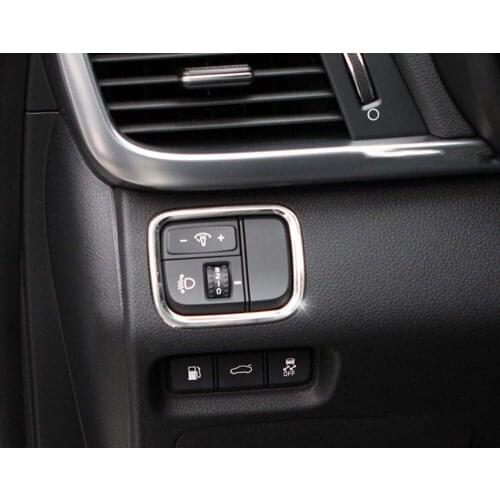For KIA K5 2016 2017 Car Front Light Lamp Switch Button Frame Sticker Car Moldings Stainless Steel