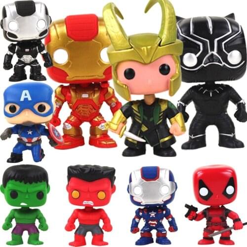 10cm The Avengers Q Posket Spiderman Hulk Iron Man Deadpool Captain America PVC Action Figure Collectible Model Toys Doll