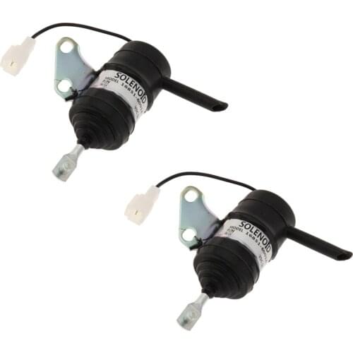 2x Electric Solenoid Valve 12-V, 16851-60014 Fuel Shut Down Solenoid for Kubota Mower Tractor Excavator RTV RTV900