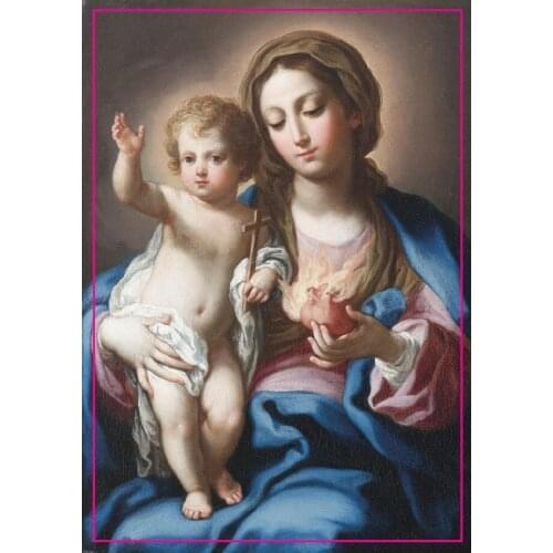 Decorative Fun Magnets , The Virgin Mary and Child Metal Religious Fridge Magnet 5396