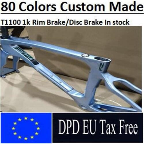 Hot sale 1k Carbon Road Bike Frame Racing Bicycle Green Carbon Frame+Fork+Seat Post+Headset+Handlebar