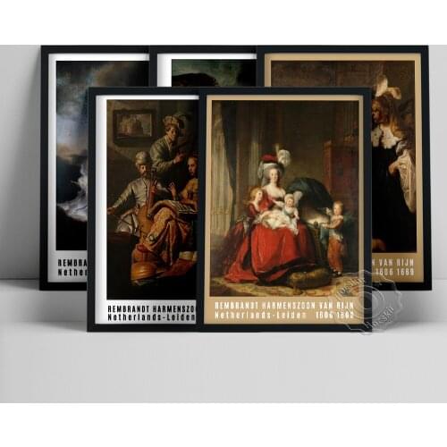 Rembrandt Van Rijn Prints Art, The Storm On The Sea Of Galilee Oil Painting, Van Rijn Vintage Poster, Figure Portrait Wall Decor