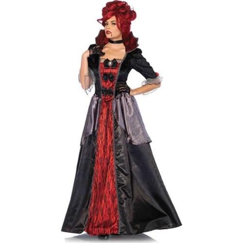 Carnival Halloween Lady Gothic Vampire Costume Deluxe Victorian Vintage Clubwear Playsuit Cosplay Fancy Party Dress